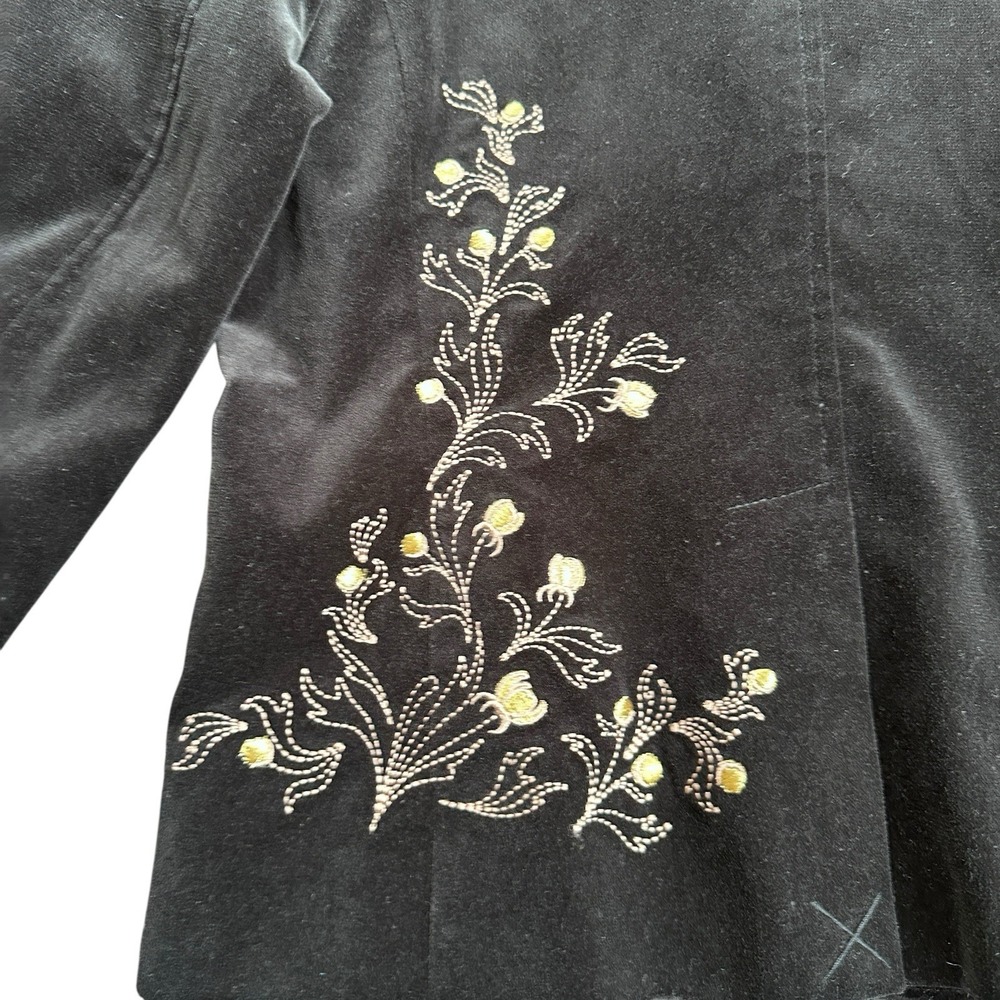 Disney Tinker Bell Velvet Blazer Womens Small Black Embroidered Limited Edition - Picture 5 of 9